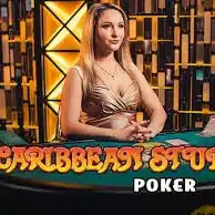 Caribbean Stud Poker online game logo by Evolution on carouselcasino.be